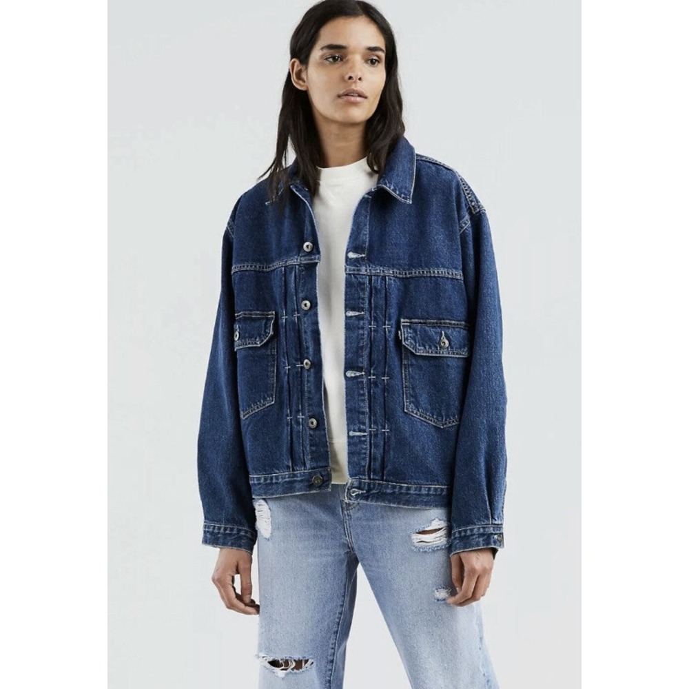Levis Made & Crafted Denim Jacket Love Letter Type 11 Retro 80s E Oversized Sz S - Picture 2 of 7